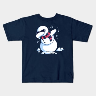 Dabbing Snowman Christmas Dab Kids T-Shirt